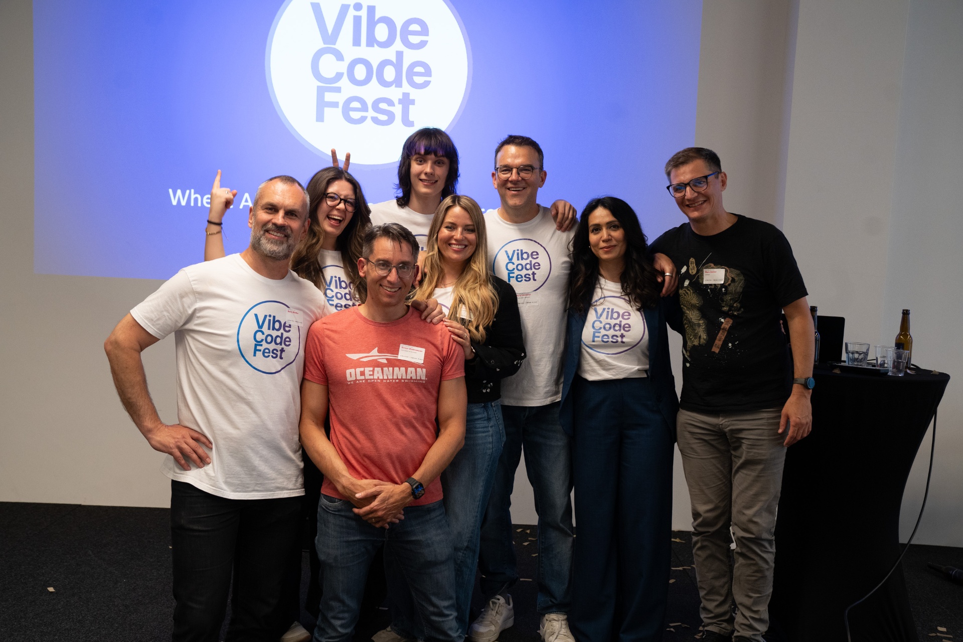 The Vibe Code Fest organizers on stage
